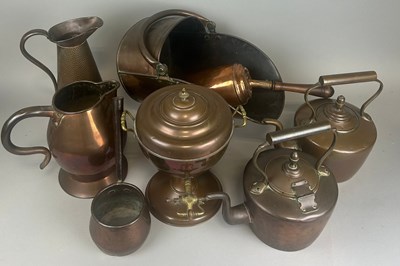 Lot 669 - A COLLECTION OF EIGHT ITEMS OF COPPER TO...