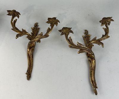 Lot 1120 - A PAIR OF ORMOLU WALL SCONCES (2)