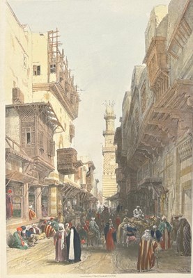 Lot 690A - AFTER DAVID ROBERTS R.A: A COLOURED LITHOGRAPH...