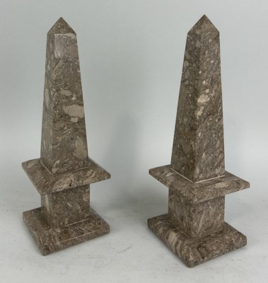 Lot 1226 - A PAIR OF FOSSIL MARBLE OBELISKS (2)