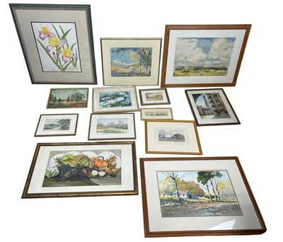 Lot 716 - A COLLECTION OF WATERCOLOURS ALONG WITH PRINTS...