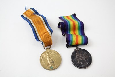 Lot 744 - WW1 MEDAL PAIR 7262 SPR J. DEAN RE X2