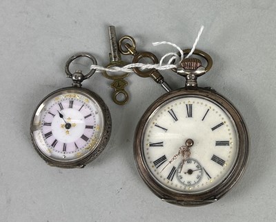 Lot 294 - TWO SILVER POCKET WATCHES