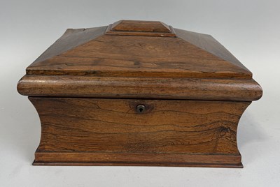 Lot 365 - A 19TH CENTURY ROSEWOOD CADDY