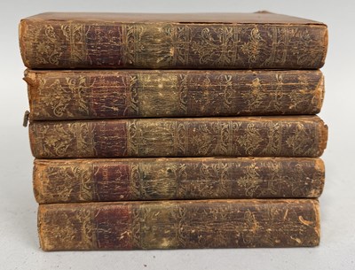 Lot 354 - FIVE VOLUMES OF PLUTARCH'S LIVES, LEATHER BOUND