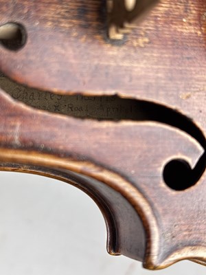 Lot 260 - AN ENGLISH VIOLIN LABELLED FOR CHARLES HARRIS, OXON, 1808