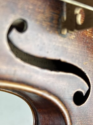 Lot 260 - AN ENGLISH VIOLIN LABELLED FOR CHARLES HARRIS, OXON, 1808