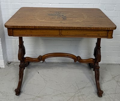 Lot 856 - A 19TH CENTURY SATINWOOD LIBRARY TABLE