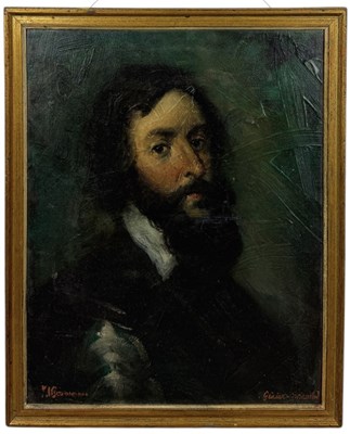 Lot 642 - ITALIAN SCHOOL: AN OIL PAINTING ON BOARD DEPICTING A MAN'S HEAD