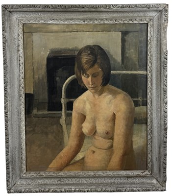 Lot 664 - A 20TH CENTURY OIL PAINTING ON CANVAS DEPICTING A NUDE LADY