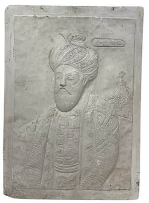 Lot 353 - A PLASTER RELIEF DEPICTING A MAN WEARING A TURBAN