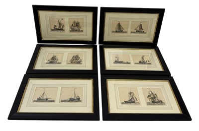 Lot 739 - A GROUP OF TWELVE ANTIQUE DUTCH SHIPPING PRINTS