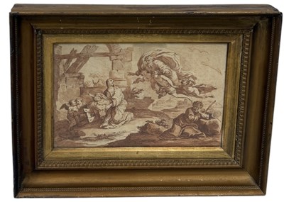 Lot 765 - AN OLD MASTER ENGRAVING DEPICTING A RELIGIOUS SCENE, PROBABLY BARTOLOZZI