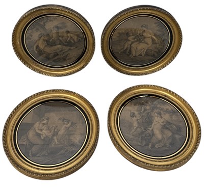 Lot 812 - A GROUP OF FOUR 19TH CENTURY CIRCULAR CLASSICAL ENGRAVINGS