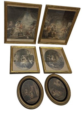 Lot 777 - A GROUP OF SIX COLOURED 19TH CENTURY ENGRAVINGS INCLUDING 'PEACE' AND 'WAR'