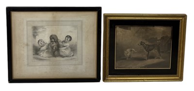 Lot 839 - DOG INTEREST: TWO ANTIQUE PRINTS DEPICTING DOGS