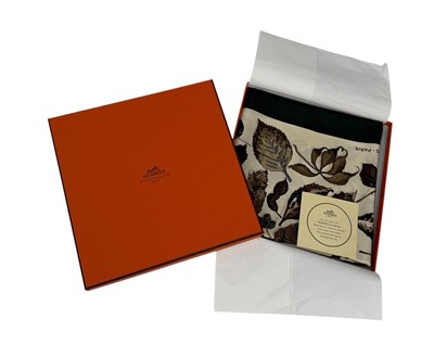 Lot 846 - AN HERMES SILK SCARF WITH ORIGINAL BOX