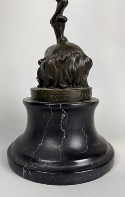 Lot 12 - HYPPOLYTE FRANCOIS MOREAU (FRENCH 1832-1927): A BRONZE SCULPTURE OF MERCURY