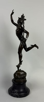 Lot 12 - HYPPOLYTE FRANCOIS MOREAU (FRENCH 1832-1927): A BRONZE SCULPTURE OF MERCURY