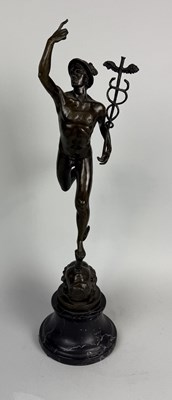 Lot 12 - HYPPOLYTE FRANCOIS MOREAU (FRENCH 1832-1927): A BRONZE SCULPTURE OF MERCURY