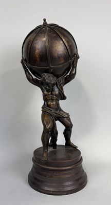 Lot 13 - A BRONZE SCULPTURE OF ATLAS