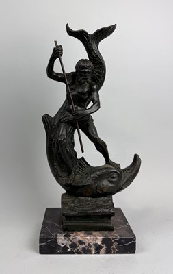 Lot 18 - A BRONZE SCULPTURE OF NEPTUNE