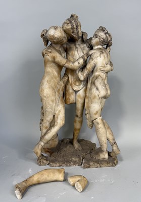 Lot 3 - AFTER ANTONIO CANOVA (1757-1822): A MARBLE SCULPTURE OF THE THREE GRACES