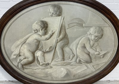 Lot 29 - MANNER OF JACOB DE WITT (1695-1754): AN OIL PAINTING ON CANVAS DEPICTING PUTTI