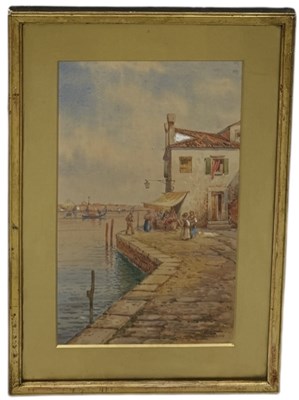 Lot 675 - A VICTORIAN WATERCOLOUR PAINTING ON PAPER DEPICTING AN ITALIAN SCENE