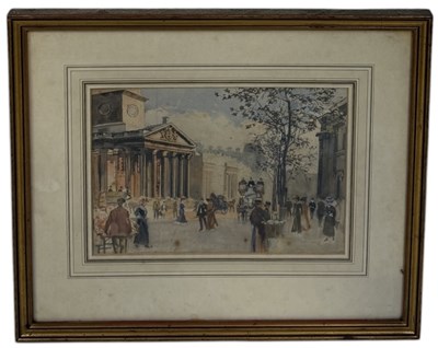 Lot 622 - MANNER OF CHARLES BLONDIN (FRENCH 1913-1991): A WATERCOLOUR PAINTING ON PAPER DEPICTING A PARISIAN SCENE