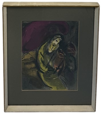 Lot 455 - MARC CHAGALL (RUSSIAN/FRENCH 1887-1985): A LITHOGRAPH IN COLOURS 'THE FLIGHT INTO EGYPT'