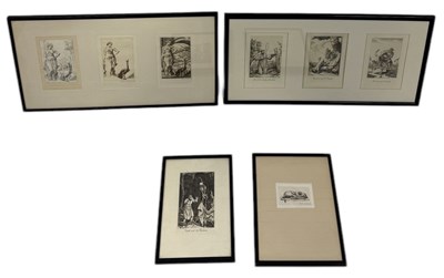 Lot 744 - STEPHEN GOODEN R.A. (BRITISH 1911-1967): A GROUP OF EIGHT ETCHINGS AND PRINTS TO INCLUDE AESOP'S FABLES