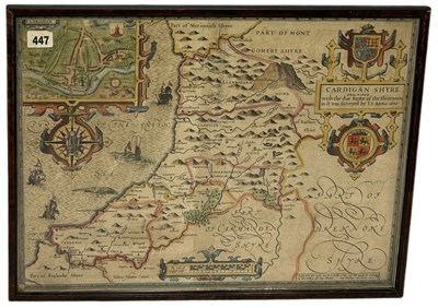 Lot 578 - JOHN SPEED (C. 1551 - 1629): A COUNTY MAP OF CARDIGAN SHIRE