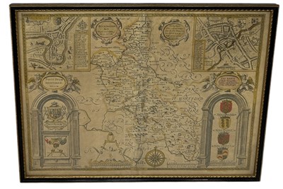 Lot 579 - JOHN SPEED (C. 1551 - 1629): A COUNTY MAP OF HERTFORDSHIRE