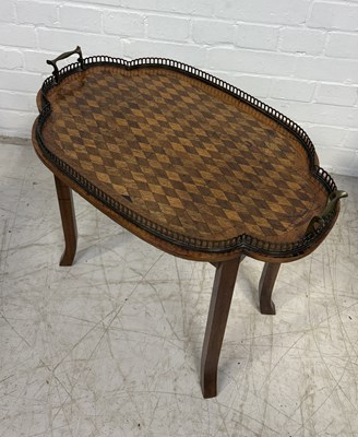 Lot 880 - A 19TH CENTURY PARQUETRY INLAID SIDE TABLE