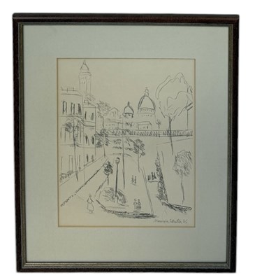 Lot 788 - MAURICE ULTRILLO (FRENCH 1883-1955): A PRINT ON PAPER DEPICTING A PARISIAN SCENE