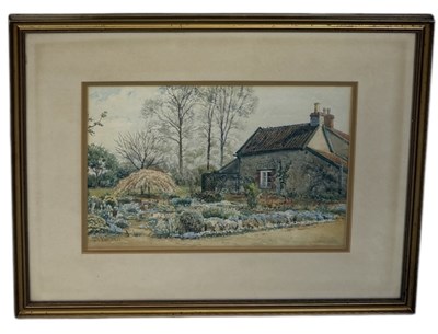 Lot 598 - ARTHUR CHARLES FARE (BRITISH 1876-1958): A WATERCOLOUR PAINTING ON PAPER DEPICTING A GARDEN