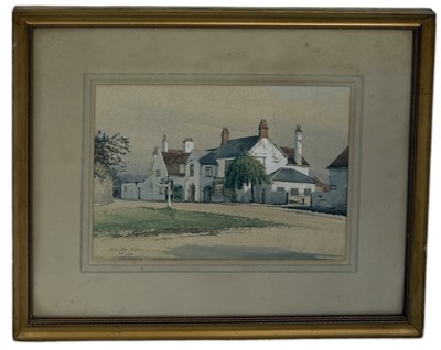 Lot 599 - ARTHUR CHARLES FARE (BRITISH 1876-1958): A WATERCOLOUR PAINTING ON PAPER DEPICTING A COUNTRY PUB