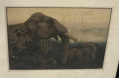 Lot 789 - MAURICE AND EDWARD DETMOLD: TWO PRINTED ILLUSTRATIONS FOR RUDYARD KIPLING'S 'THE JUNGLE BOOK'