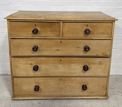 Lot 878 - A VICTORIAN PINE CHEST OF DRAWERS