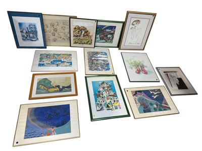 Lot 791 - A GROUP OF PICTURES TO INCLUDE DRAWINGS, WATERCOLOURS, PRINTS