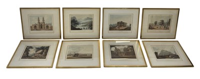 Lot 721 - A SET OF EIGHT 19TH CENTURY HAND COLOURED ENGRAVINGS, CAPTAIN ROBERT GRINDLAY'S 'SCENERY, COSTUMES AND ARCHITECTURE, CHIEFLY ON THE WESTERN SIDE OF INDIA'