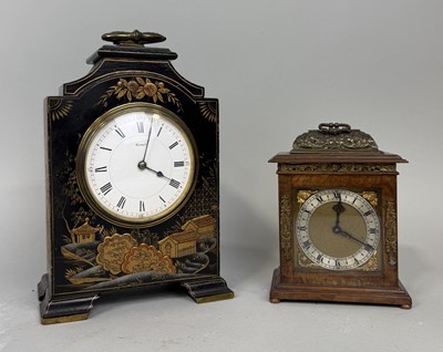 Lot 278 - AN ASPREY CHINOISERIE MANTEL CLOCK AND A SMALLER ASPREY CLOCK