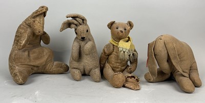 Lot 267 - A. A. MILNE: A SET OF FOUR ANTIQUE STUFFED ANIMALS