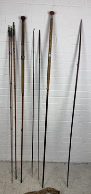 Lot 384 - TWO SETS OF ANTIQUE FISHING RODS TO INCLUDE HARDY BROS. OF ALNWICK AND J. SOMERS AND SON.