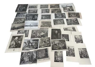 Lot 727 - AFTER WILLIAM HOGARTH: AN EXTENSIVE COLLECTION OF BLACK AND WHITE PRINTS (QTY)