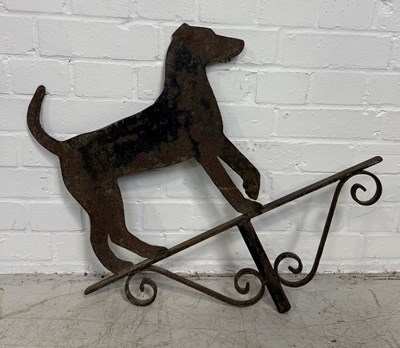 Lot 339 - AN ANTIQUE WEATHER VANE DEPICTING A DOG