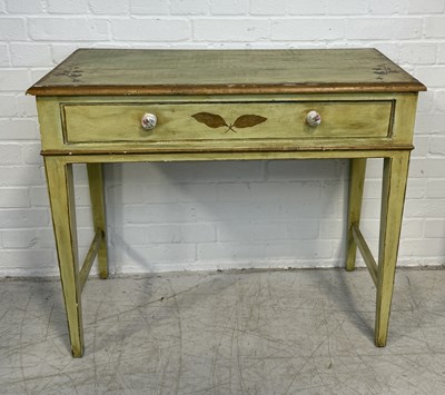 Lot 943 - A GREEN PAINTED SIDE TABLE