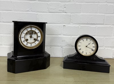 Lot 999 - TWO FRENCH EBONISED CLOCKS