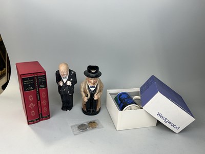 Lot 1230 - A COLLECTION OF WINSTON CHURCHILL ITEMS TO INCLUDE A ROYAL DOULTON TOBY JUG